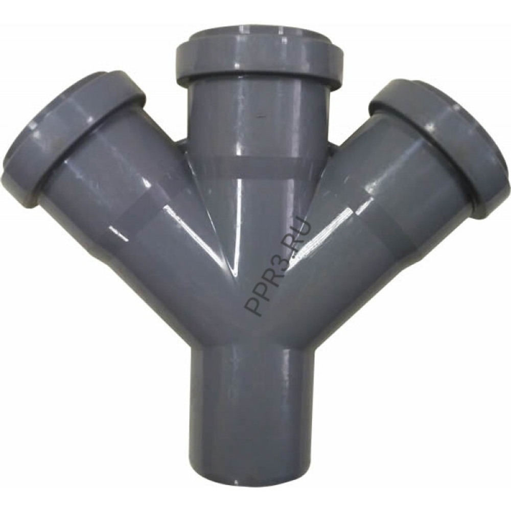 ПП Крестовина канализационная серая 50х50х50х45