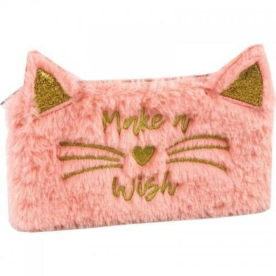 Пенал-косметичка "Кот", мех 1 отдел. На молнии 21*10 см (Центрум)