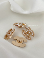 Пуговицы Шан. Золото Лого жемчуг 22 мм