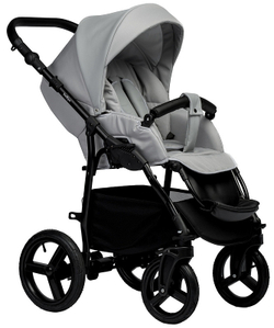 Детская коляска Indigo Impulse Eco 3 в 1 с автокреслом Avionaut Cosmo Ie04 св.серая кожа/св.серый