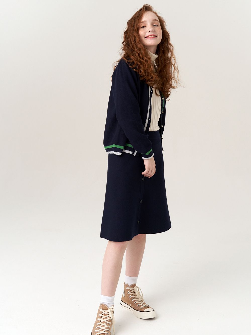 Юбка для девочки в школу AT927 синий