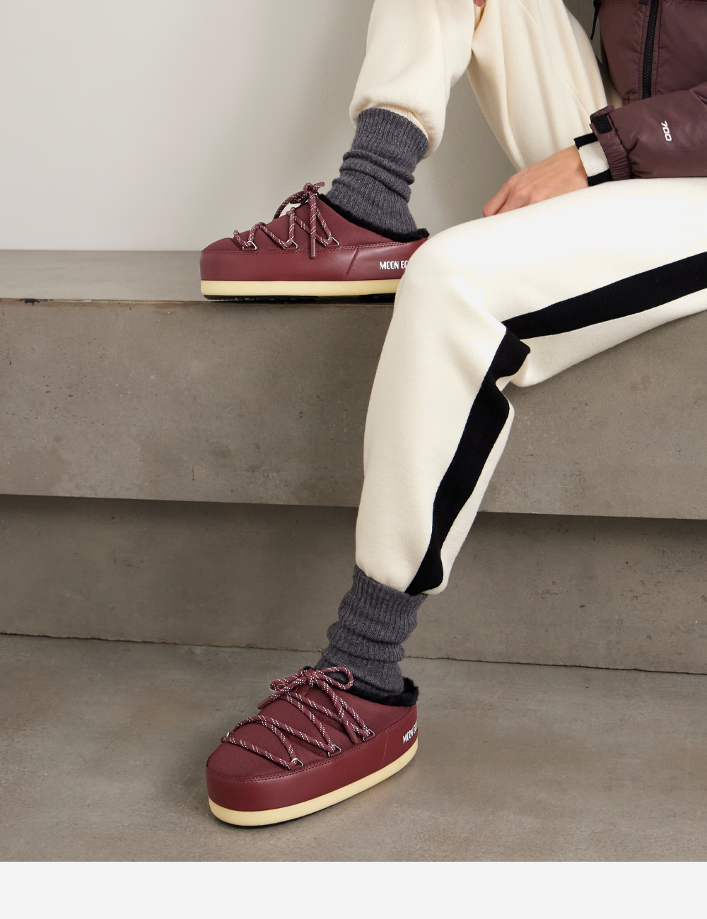 Moon Boot Evx Shell Mules Burgundy