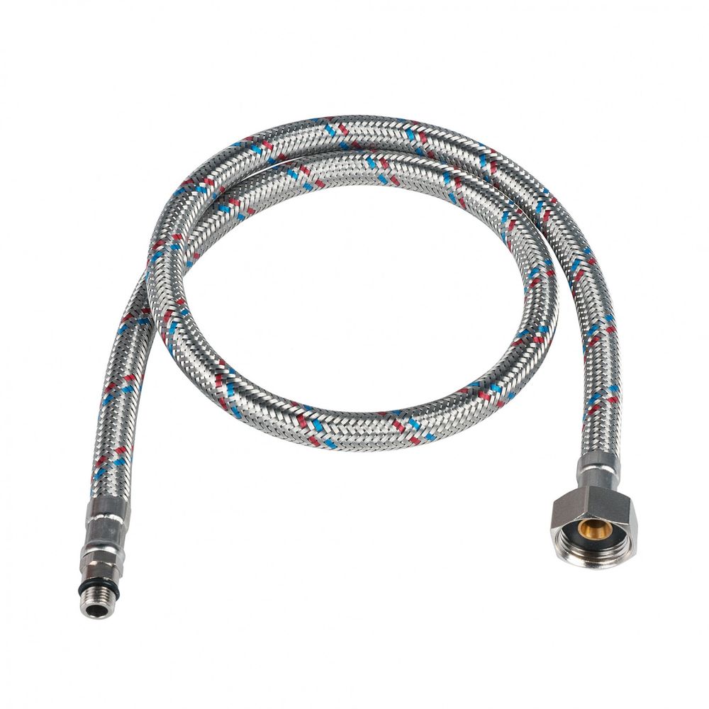 Подводка д/воды нерж. сталь 100см. (гайка-штуцер) латунь HS-023BFM100