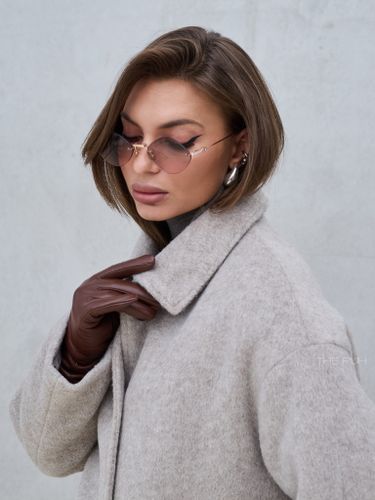 Короткая шерстяная куртка-пальто в цвете капучино