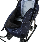 Санки-коляска "Наши Детки 3-1К" синий со звездочками
