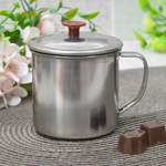 Кружка 8см нерж с крышкой, 02-0017