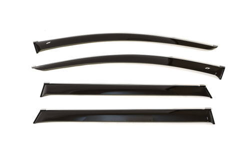 Дефлекторы боковых окон Cobra Tuning на Mitsubishi Pajero Sport 2016 хромированный молдинг арт.M45216CR