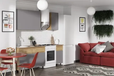 Кухня Квик-степ дуб крафт золотой / серый шифер