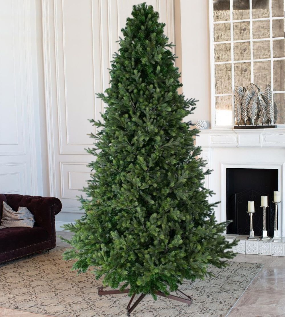 Большая елка с гирляндой «Сказочная светодинамическая» (литая+пвх) 3,5 м