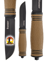 Нож туристический разделочный с фиксированным лезвием 120мм и стеклобоем/в ножнах.