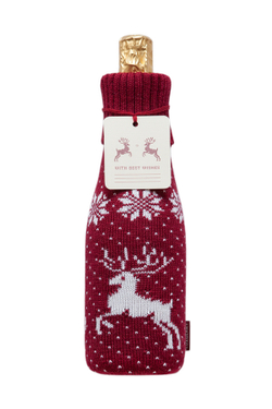 Декоративный чехол на бутылку Luxberry Олень бордо-белый