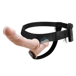 Двойной страпон с вибрацией Dual Penis Strap-On (17,5 и 11 см)