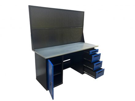 Цена на Great Wolf (GWT-V1800B2) Верстак инструментальный двухтумбовый, 4 ящика, тумба с дверью, два экрана, 1800х700