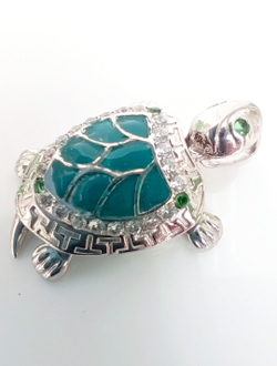 Подвеска "Эстерелла", серебро 925*, родирование, фианиты, эмаль/Ф