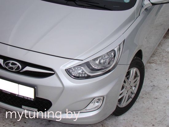 Реснички на фары для Hyundai Solaris