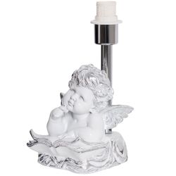 Настольная лампа Ангел Поэт Сильвер с абажуром Мадлен Пудровый