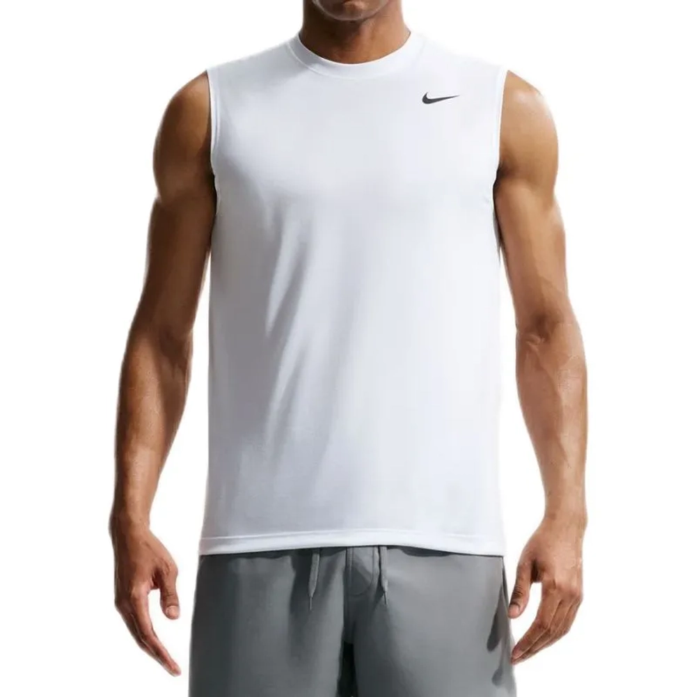Мужская теннисная футболка Nike Dri-Fit Legend Sleeveless - white/black