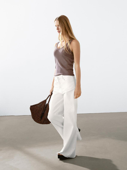 Massimo Dutti Топ на бретелях, темный экрю