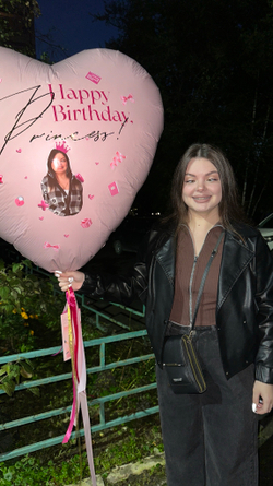 Воздушные шары сердце большое с приколами стикерами на день рождение №3733