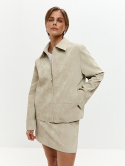 Куртка Сидни из экокожи в оттенке миндаля