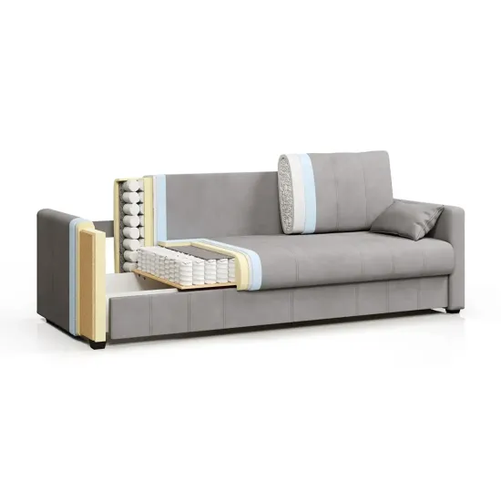 РИМИНИ Диван прямой светло-серый