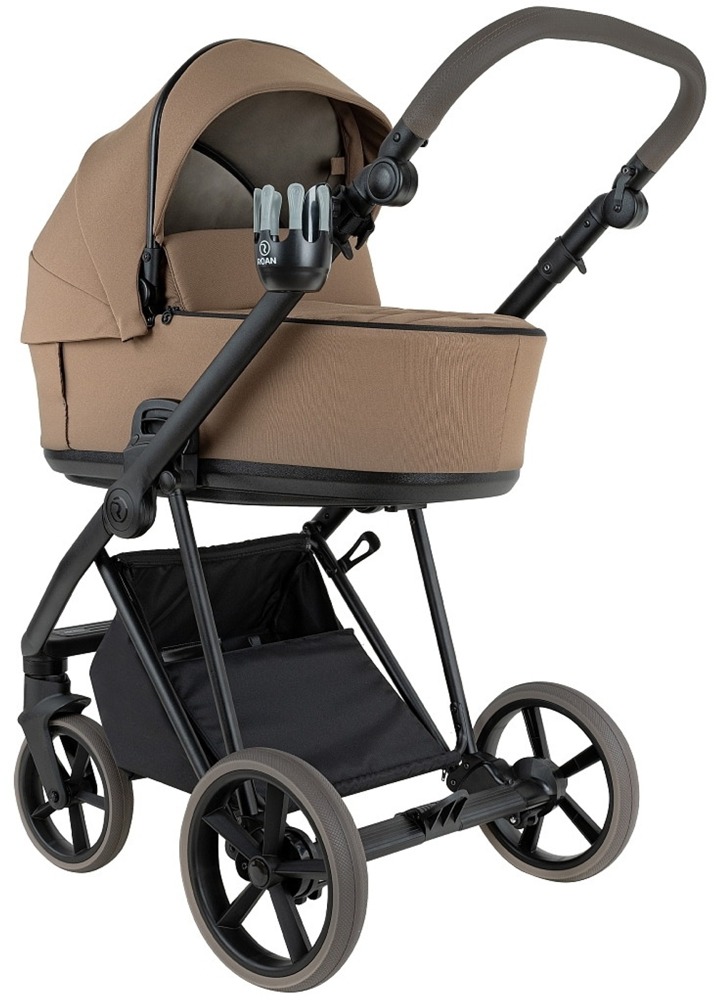 Детская коляска Roan Sol 2.0 3 в 1 с автокреслом Pituso Baesa Pro Black,Beige Canopy SLL/32/T Mocha Mousse/Black/руч.Cappuccino