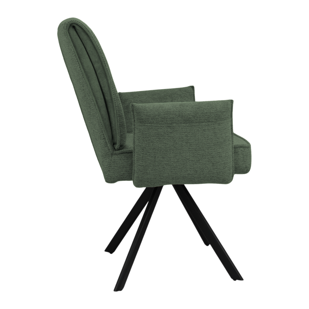 Стул поворотный "Понсо 360" (арт. 115П8), велюр Сиерра 17 зеленый, ножка профильная черная