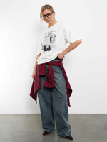 Футболка женская с оверсайз Модная пресса (молочный)