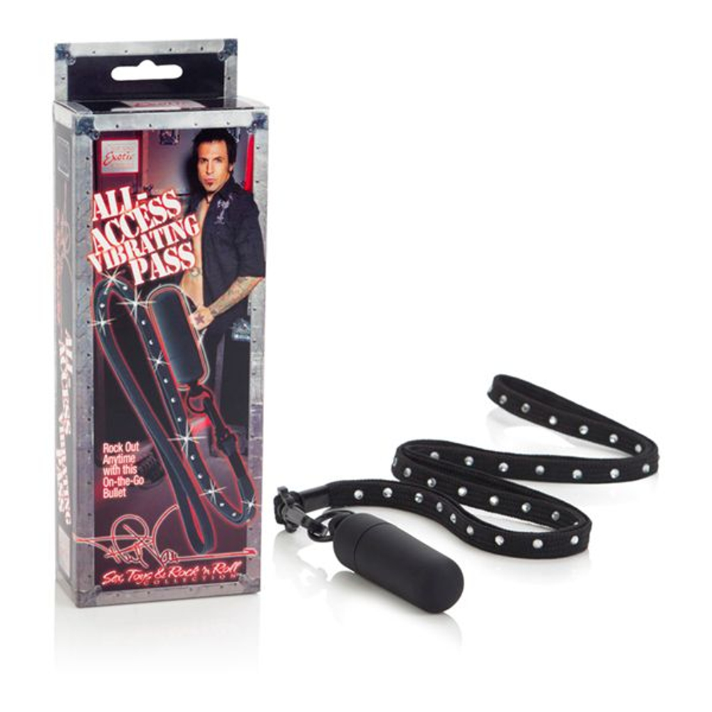 Виброяйцо на кожаном ремешке Phil Varone All Access Vibrating Pass (Цвет: черный)