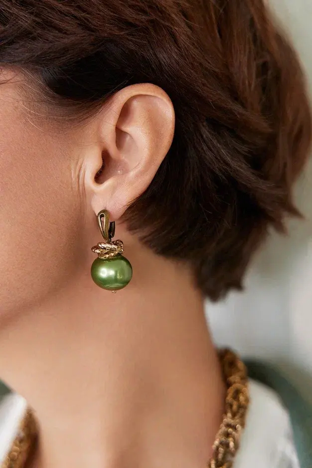 HMG 1131 Br green Серьги арт.0720