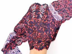 Эластичное кружево, ОПТ, 17 см, леопардовый принт, темно-синий, черный и арбузный (Арт: EK-2664), м