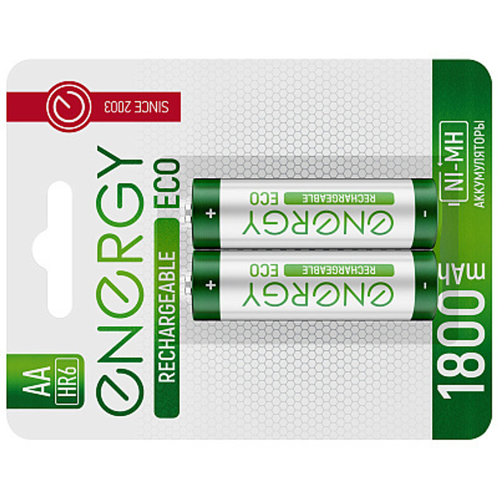 Аккумулятор Energy Eco NIMH-1800-HR6/2B (АА) (2шт на блистере) (104988)