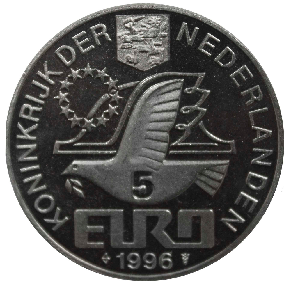 5 евро. Константин Гюйгенс. Нидерланды. 1996 год PROOF