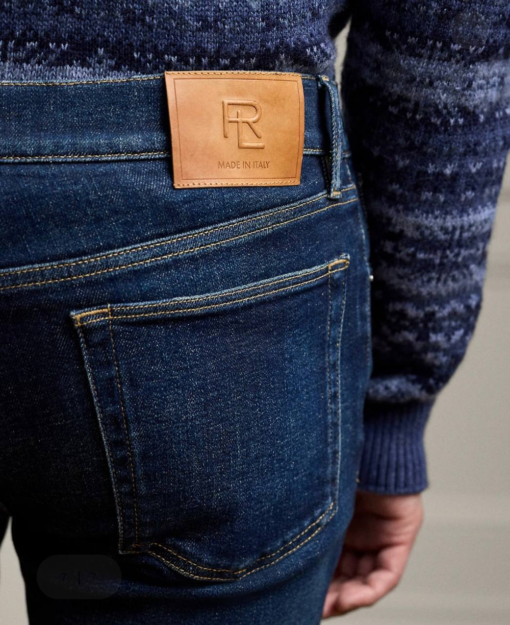 Slim Fit Stretch Jean – мужские узкие джинсы с эффектом потёртости от Ralph Lauren