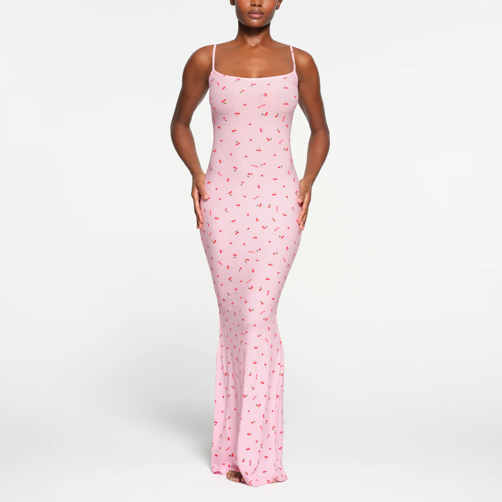 SKIMS Slip Dress Cherry Blossom Print