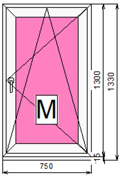 Пластиковое окно 1300 х 750 ТермА Эко + Москитная сетка
