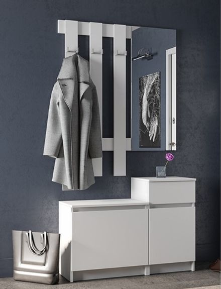 МС Мори Прихожая МПВ 600 (МП/3) Белый, ДСВ-Мебель