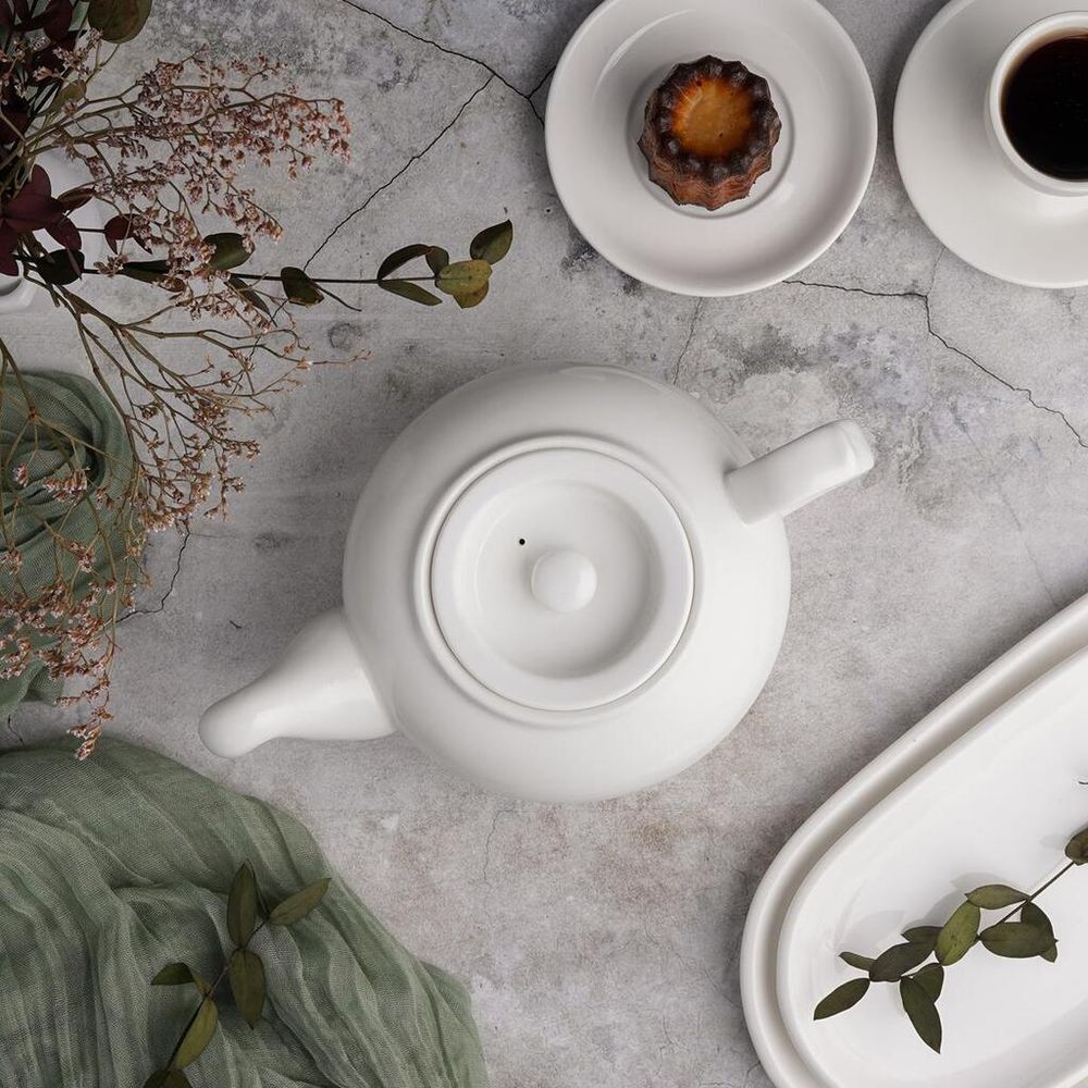 Чайник 850 мл d 15,5 см h9,5 см белый фарфор NEW P.L. Proff Cuisine [1]