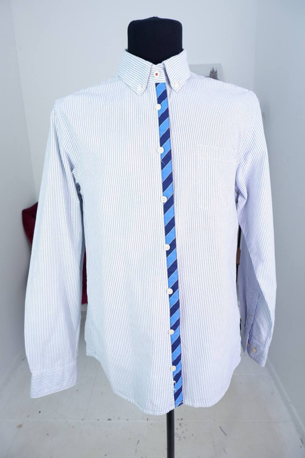 Рубашка Dressmann в полоску, маркировка L, визуально 50 размер