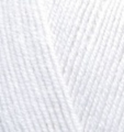 ALIZE "LANAGOLD FINE", 49% Шерсть, 51% Акрил, 100 гр, 390 м, 55 белый