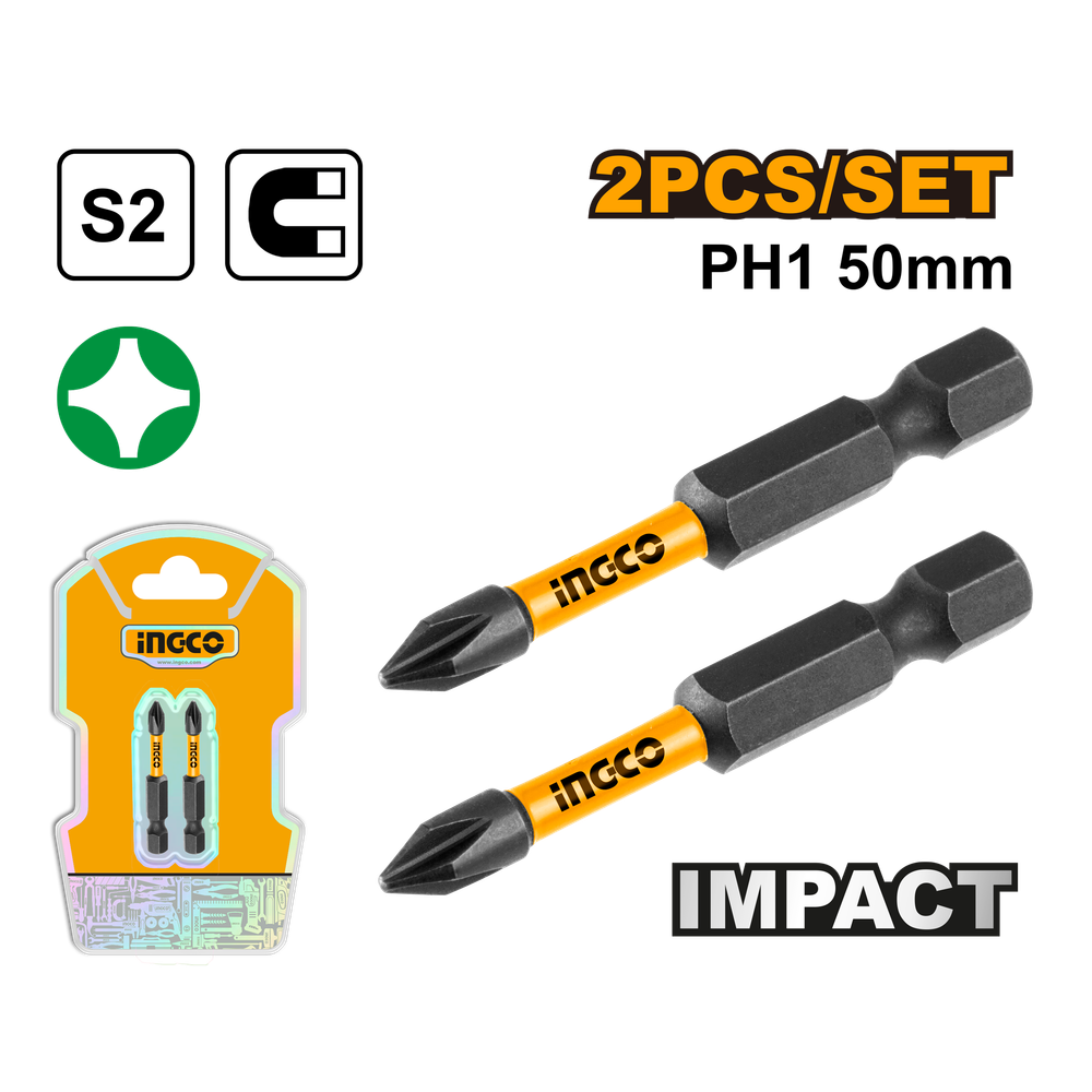 Набор ударных бит IMPACT INGCO SDBIM71PH150 INDUSTRIAL РН1х50 мм 2 шт.