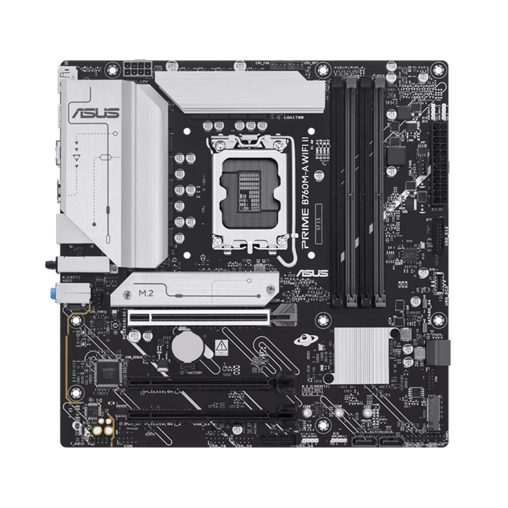 Материнская плата ASUS PRIME B760M-A WIFI II, LGA1700 4xDDR5 4xSATA3 2xM.2 RAID 1xHDMI 1xDP mATX