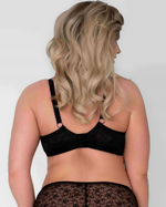 Бюстгальтер с мягкими чашками +size из гипюра и сетки (Размер: 65K) (Цвет: черный)