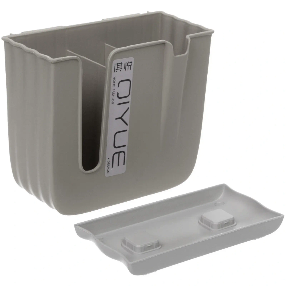 Подставка для столовых приборов «Стиль» 16*15*7,5см 3 секции с поддоном пластиковая, микс