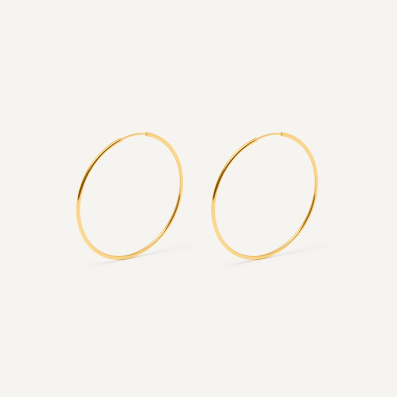 Серьги-конго Широкое Золото – 5 см