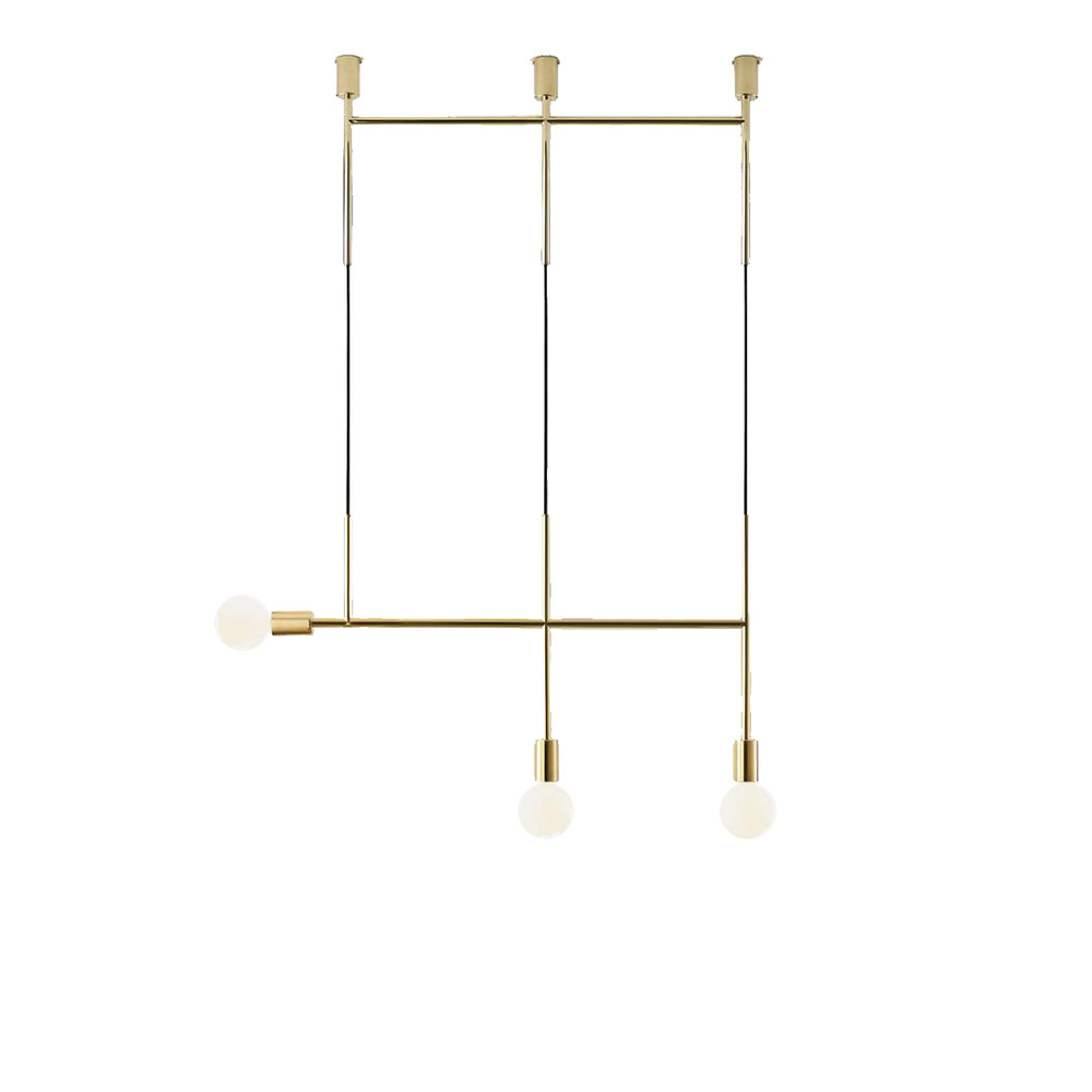 Ceiling design lamp  Triple Kick by Volker Haug (Gold)