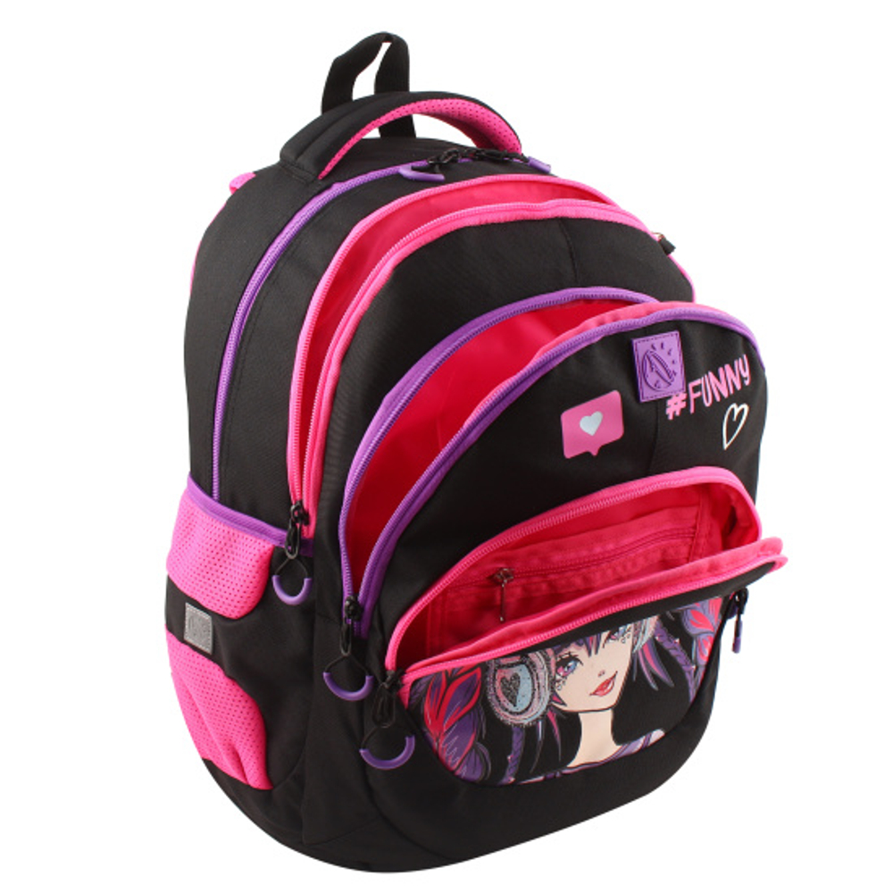 Ранец, спинка эргономичная, 3 отделения, 42*30*20 см, COMFORT Max, Cool girl, КОКОС, 240484