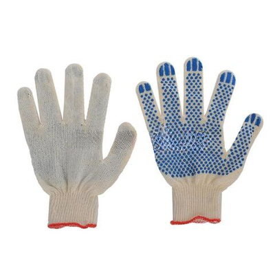 Перчатки х/б с ПВХ 5 нитей (10 пар) белые р-р 8 (1/40 шт.)