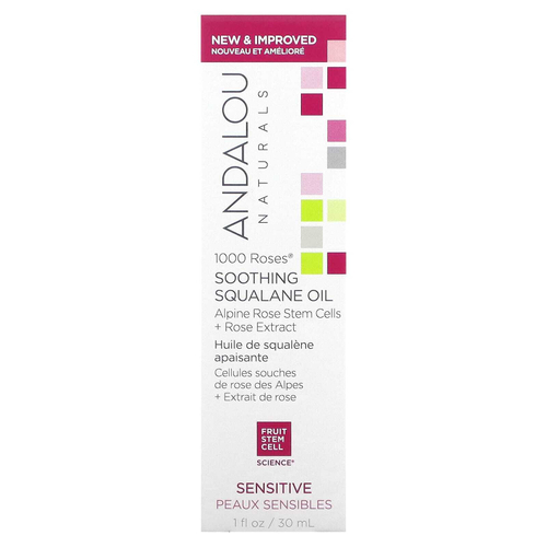 Andalou Naturals, Успокаивающее масло сквалана, 1000 роз, 30 мл (1 жидк. унц.)