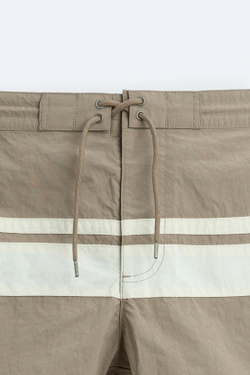 ZARA ПЛАВКИ В ПОЛОСКУ, КАМЕННО-СЕРЫЙ